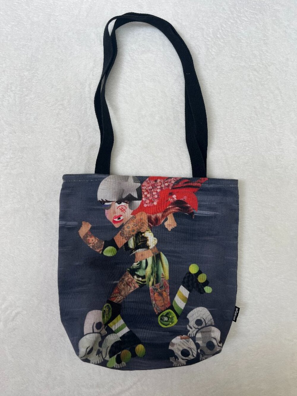 Society6 Vtg Y2K Roller Girl Tote Bag Indie School Shoulder Bag 2000s Brat